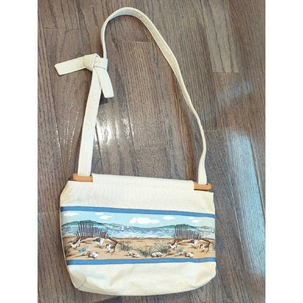 Beach‎ Scene Canvas Bag in Cream image 3